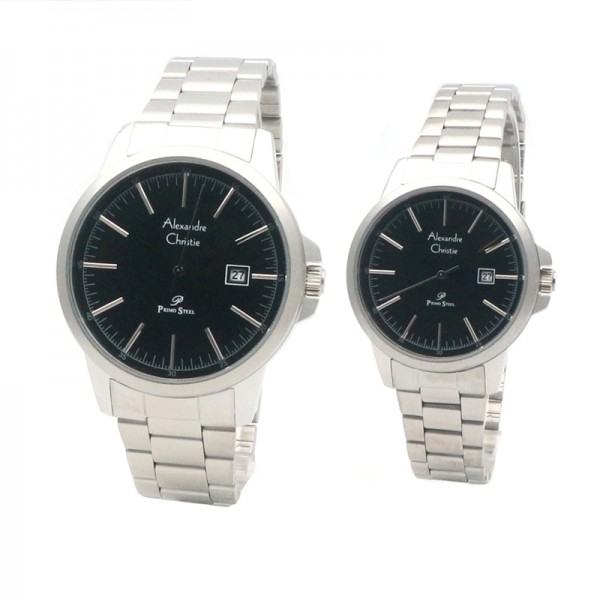 Alexandre Christie AC 1008 Silver Black Couple